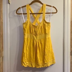 Yellow polka dots tank/ flouncy shirt